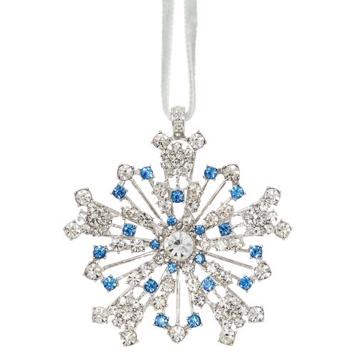 Jeweled Snowflake Ornament, Blue/Silver~P77553742