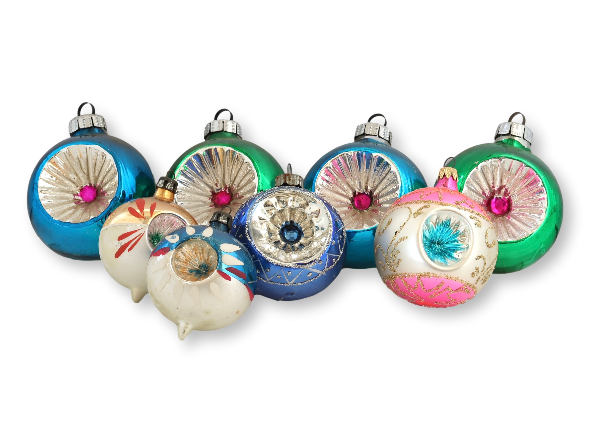 Midcenutry Mercury Glass Ornaments
