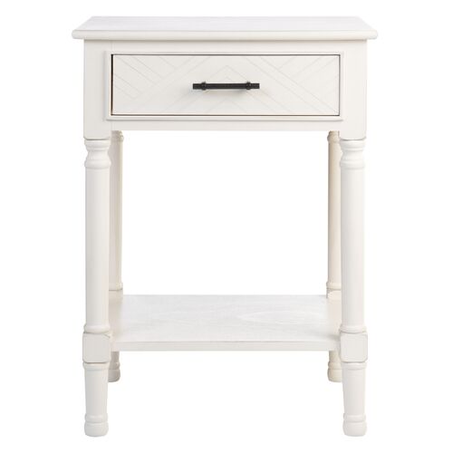 Genie 1-Drawer Accent Table, Distressed White~P77648111