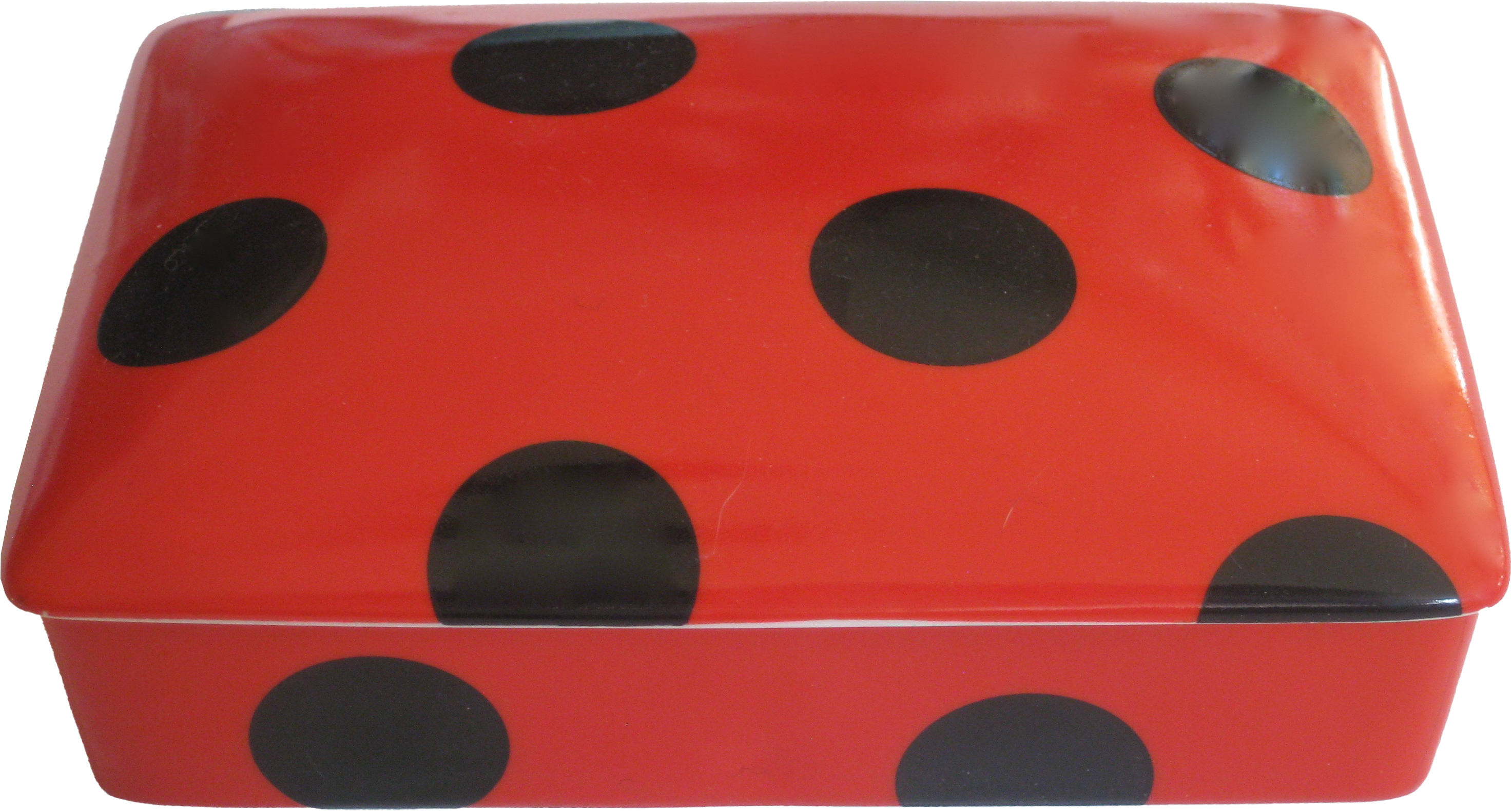 Porcelain Polka Dot Card Box w/Cards~P77599937
