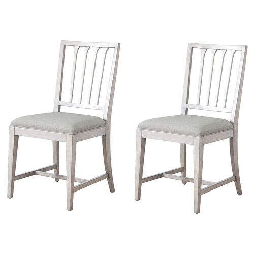 S/2 Aldan Side Chairs, Dover White