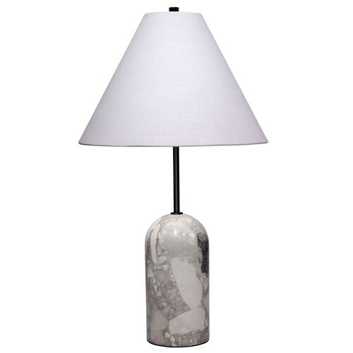 Holt Travertine Table Lamp, Grey