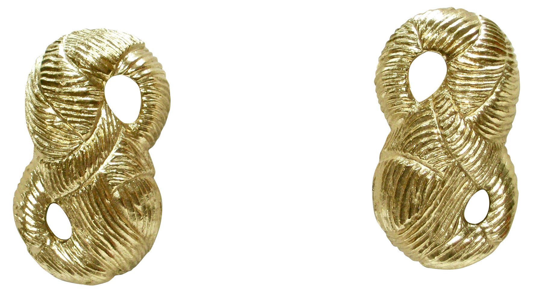 1980s Givenchy Bow Gold Earrings~P77568476