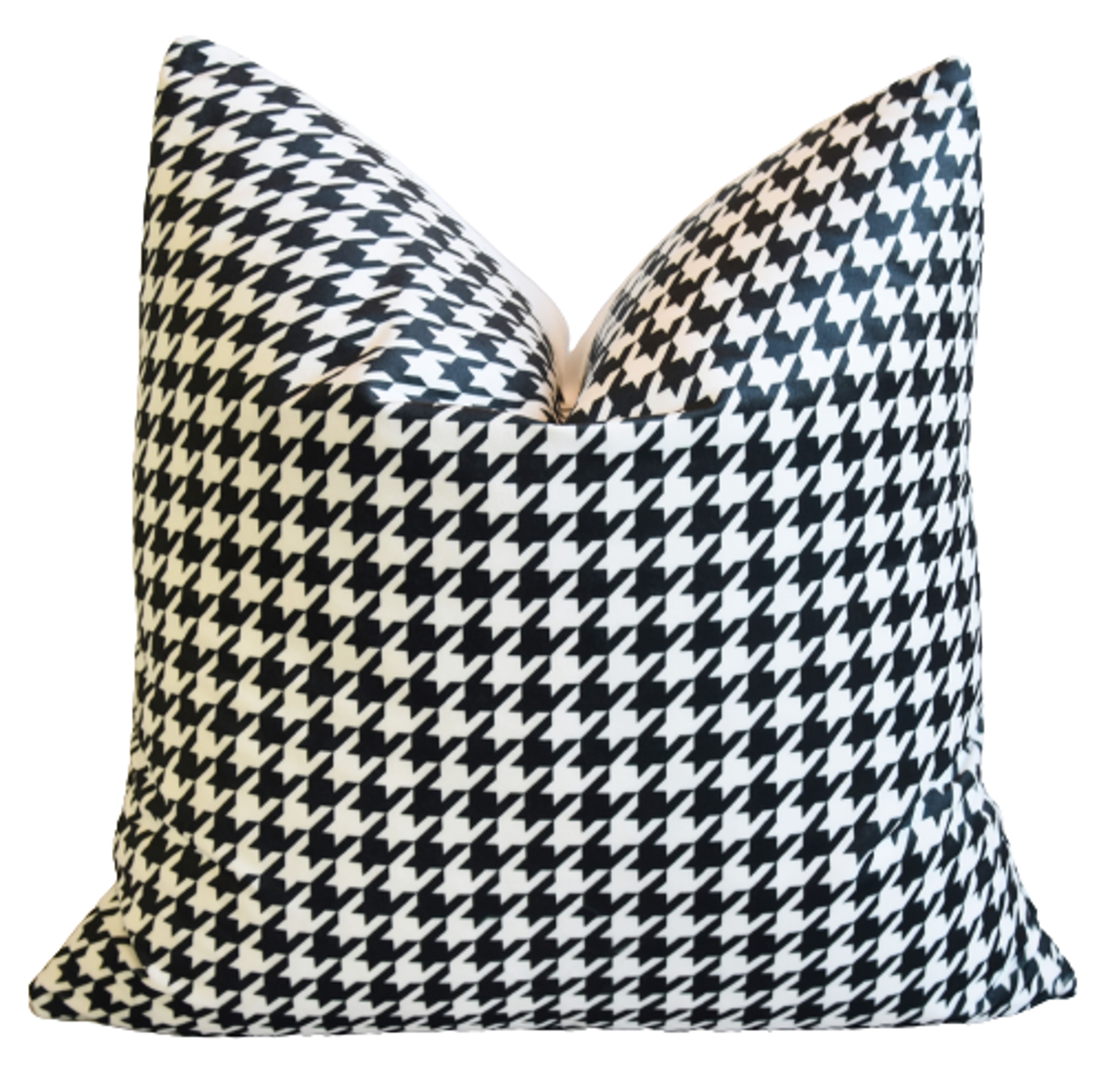 Black & White Velvet Houndstooth Pillow~P77654015