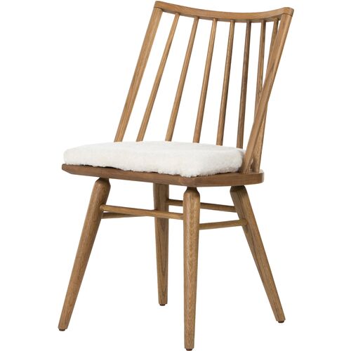 Brody Windsor Dining Chair, Natural/Sheepskin~P77642208