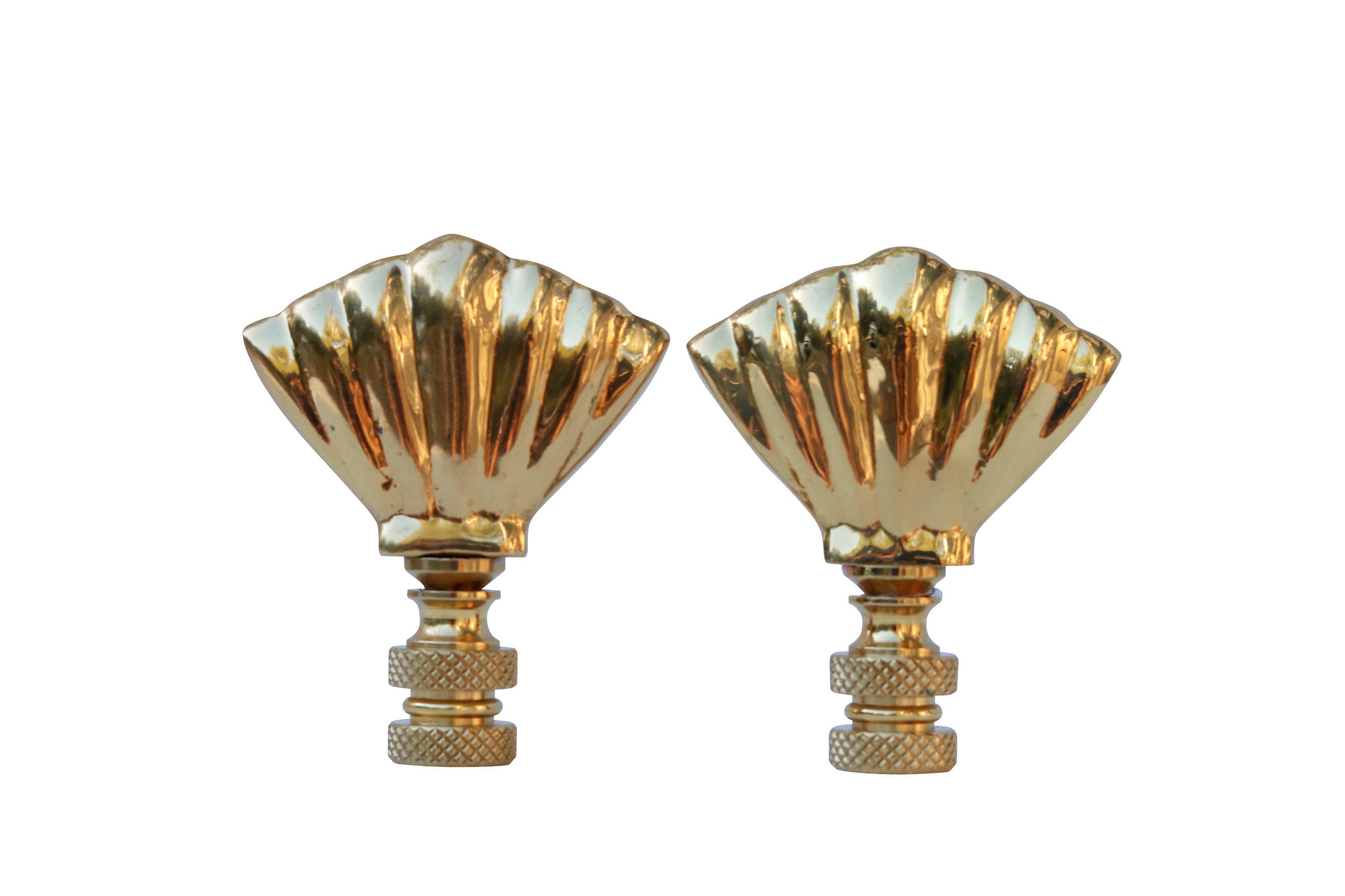Brass Shell Lamp Finials - a Pair~P77594033