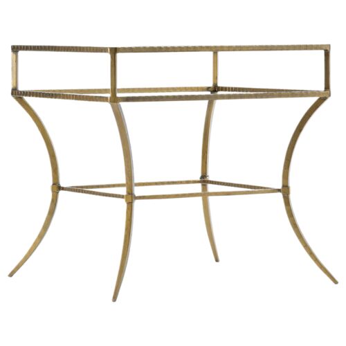 Laureng Hammered Iron End Table, Gold