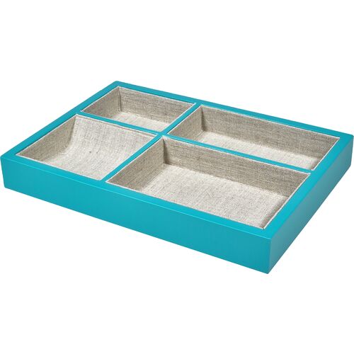 Linen Valet Tray, Turquoise~P77640705