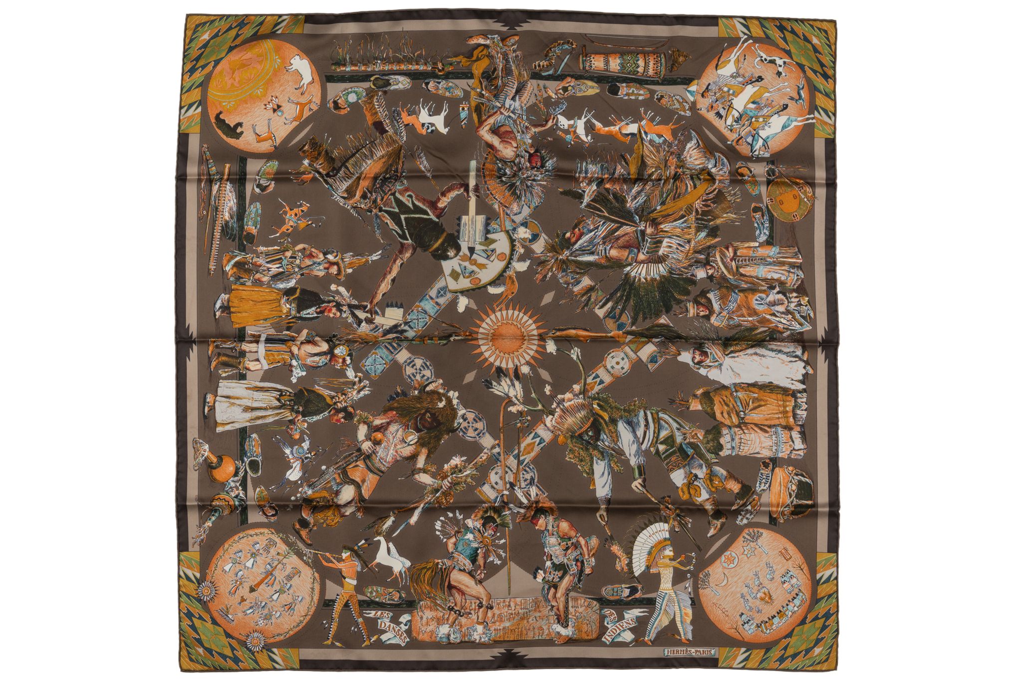 Hermès "Les Danses Des Indiens" Scarf Hermès "Les Danses Des Indiens" Scarf~P77732357