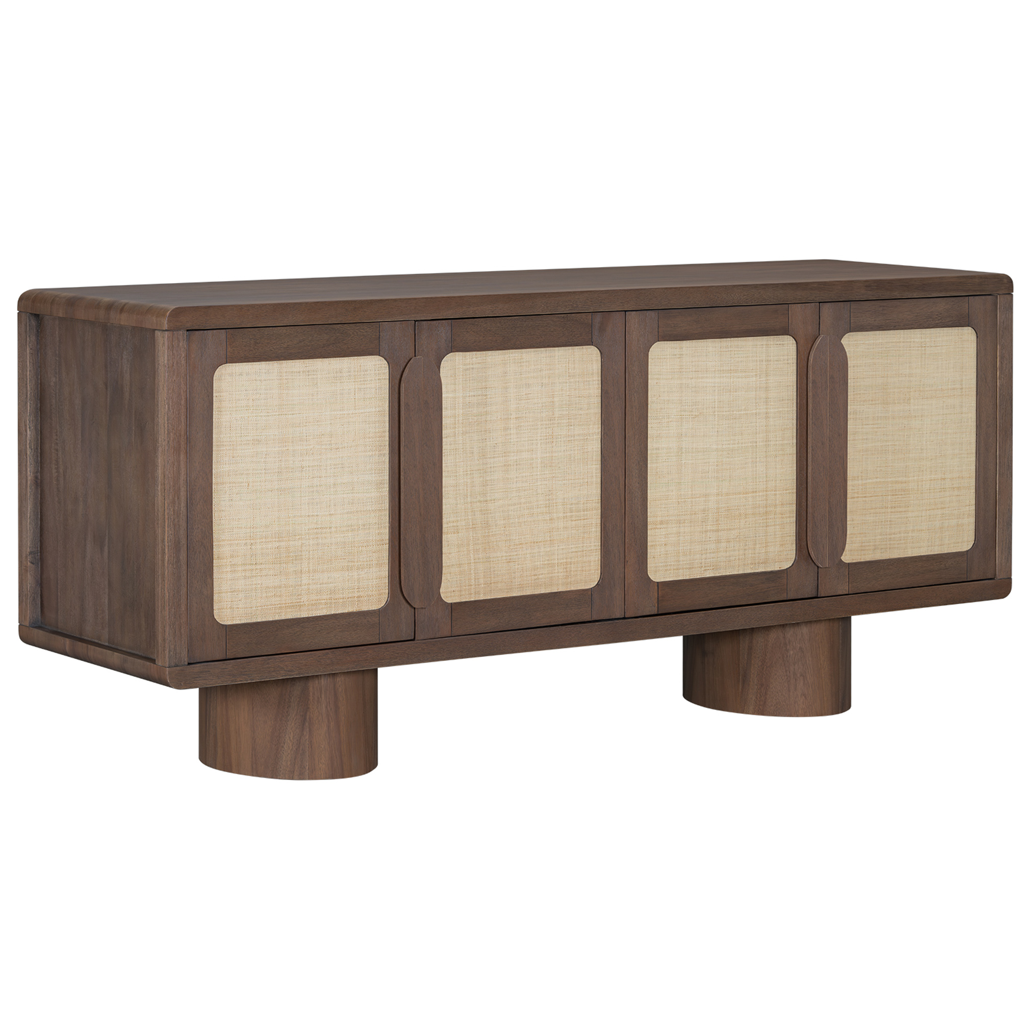Salcombe Rattan Panel Sideboard, Mocha Oak