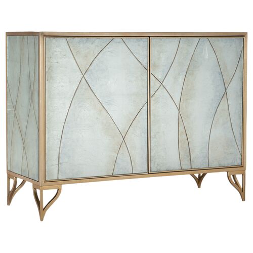 Melange Joannie 2-Door Iron Chest, Gold