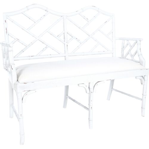 Marcia Chippendale Settee, White~P77654946