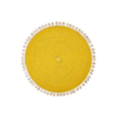 S/4 Shelby Place Mats, Yellow/Ivory~P77379227~P77379227
