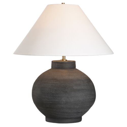 Evariste Porcelain Table Lamp, Black