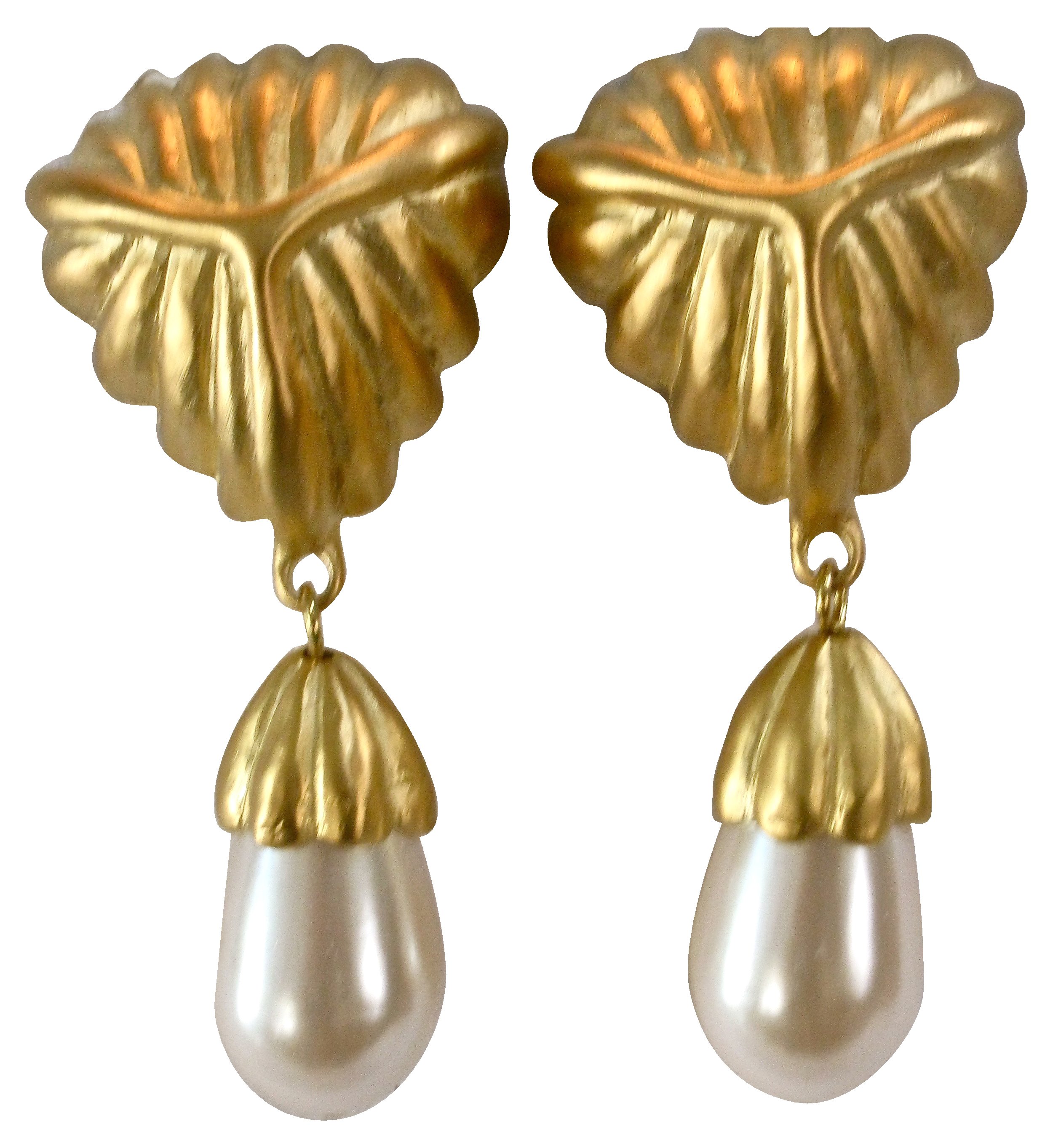 Givenchy Matte Gold & Pearl Earrings~P77149084