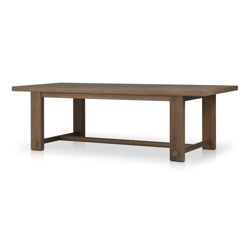 Lumi Outdoor 98" Dining Table, Stained Toasted Brown