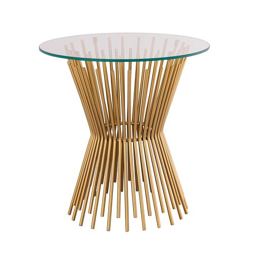 Sloane Glass Side Table, Gold