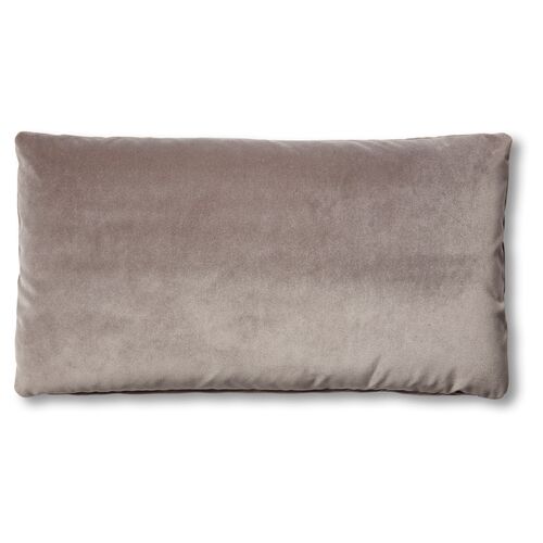 Ada Long Lumbar Pillow, Light Gray Velvet~P77483596