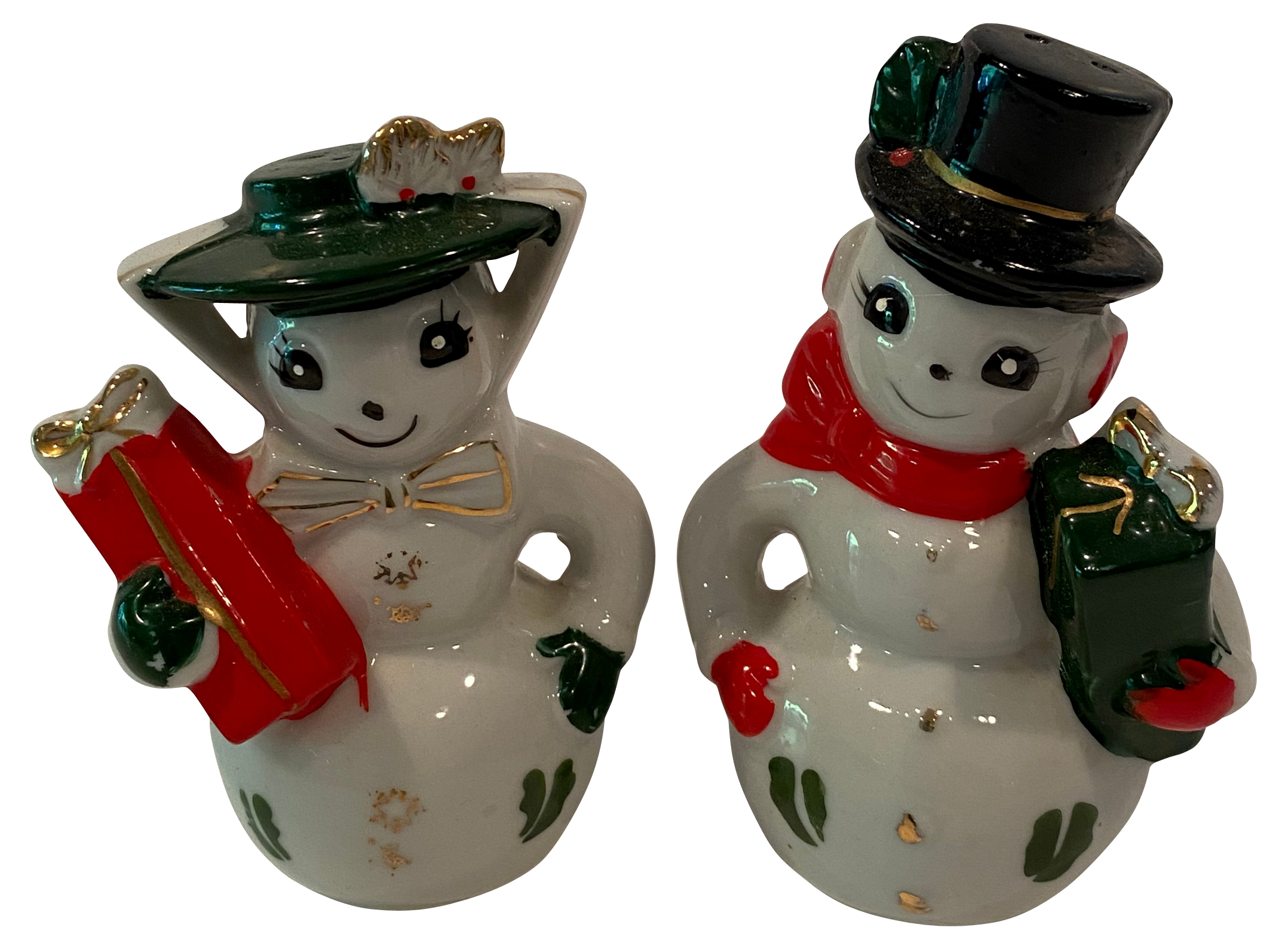 Snowman & Snowlady Salt & Pepper Shakers~P77629420