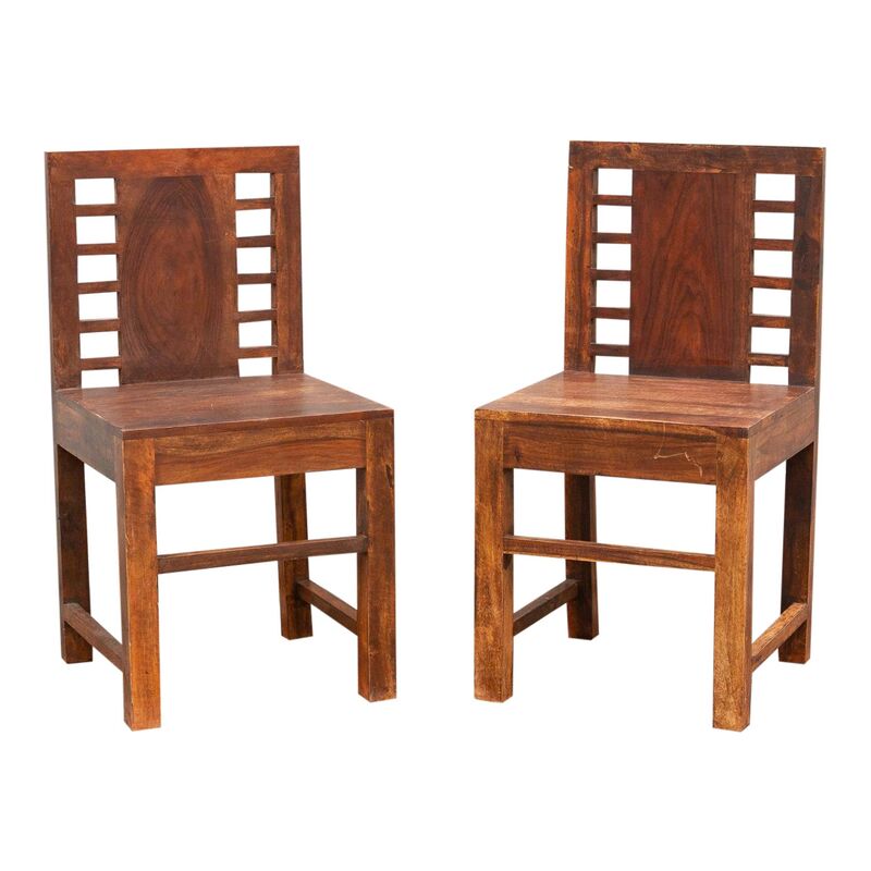 Indian Rustic Colonial Chairs , set of 2