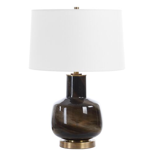 Julien Glass Table Lamp, Black