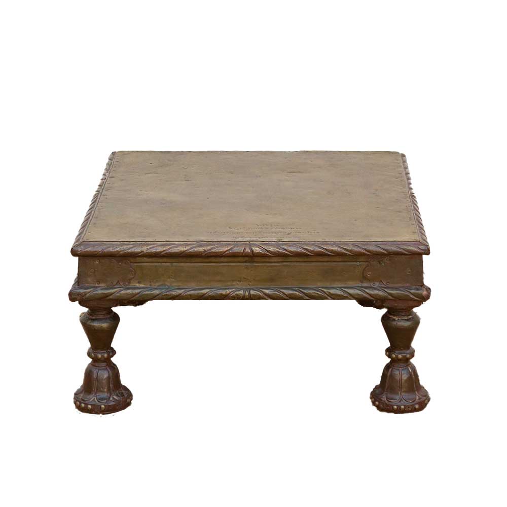 Antique Brass Laminate Bajot Table~P77709803