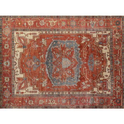 Antique Weave Serapi hand-knotted Rug, Rust/Ivory~P77649844