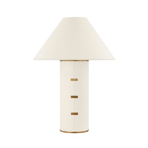 Bond Table Lamp, Ivory/Patina Brass