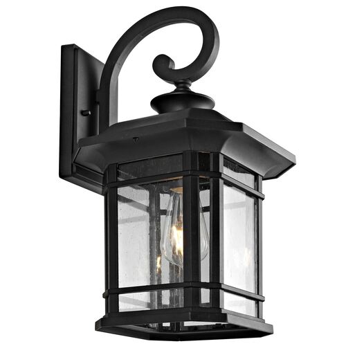 Solinae Outdoor Wall Lantern, Clear/Black