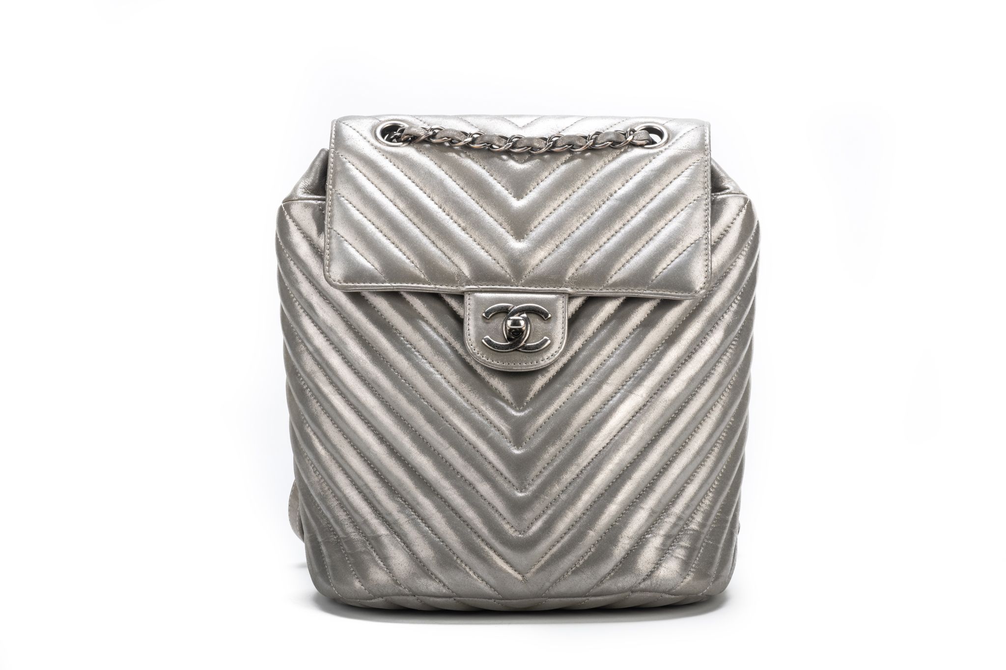 Chanel Silver Caviar Back Pack~P77647508