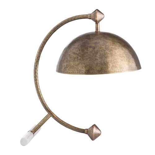 Etna Hammered Dome Task Table Lamp, Textured Brass