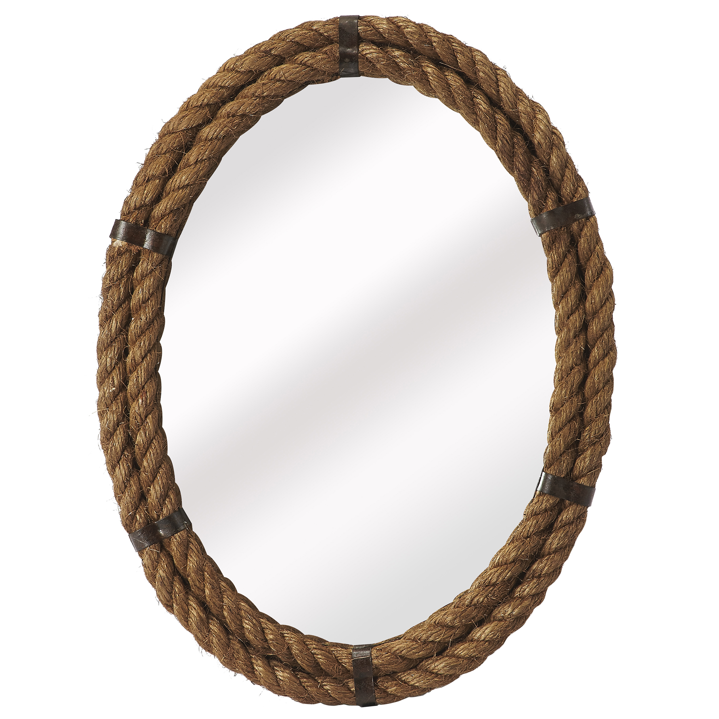 Sorrento Oval Rope Wall Mirror, Natural
