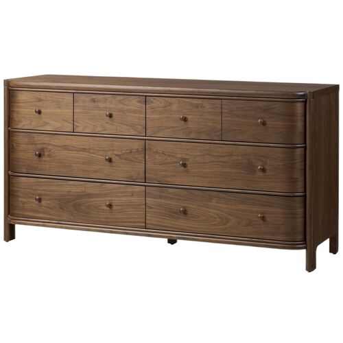 Agatha 8-Drawer Dresser, Dark Brown Walnut