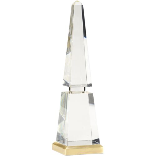 Large Crystal Obelisk, Gold/Clear