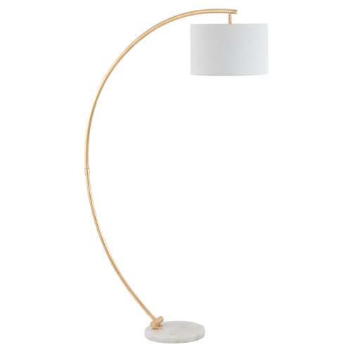 Maddie Marble Floor Lamp, Gold/White~P111124735