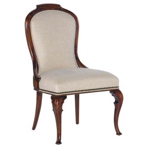 Charleston Upholstered Linen/Cane Back Side Chair, Maraschino Cherry Charleston Upholstered Linen/Cane Back Side Chair, Maraschino Cherry