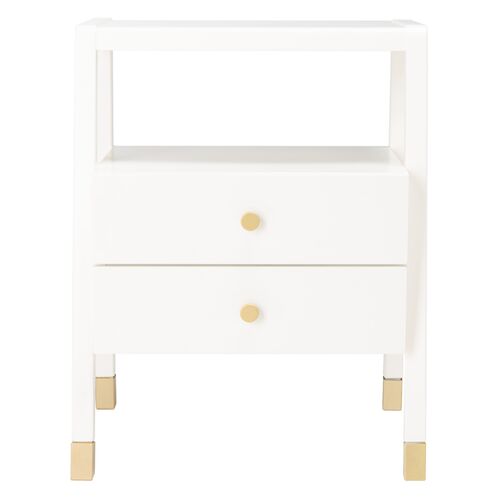 Zeph 2-Drawer Accent Table, White/Gold~P77648030