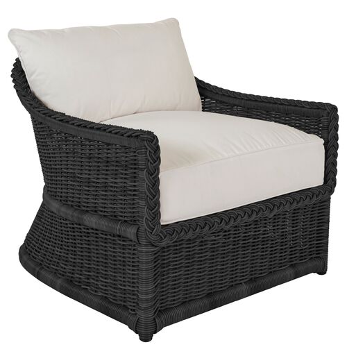 Emilia Ebony Lounge Chair, White~P77634148