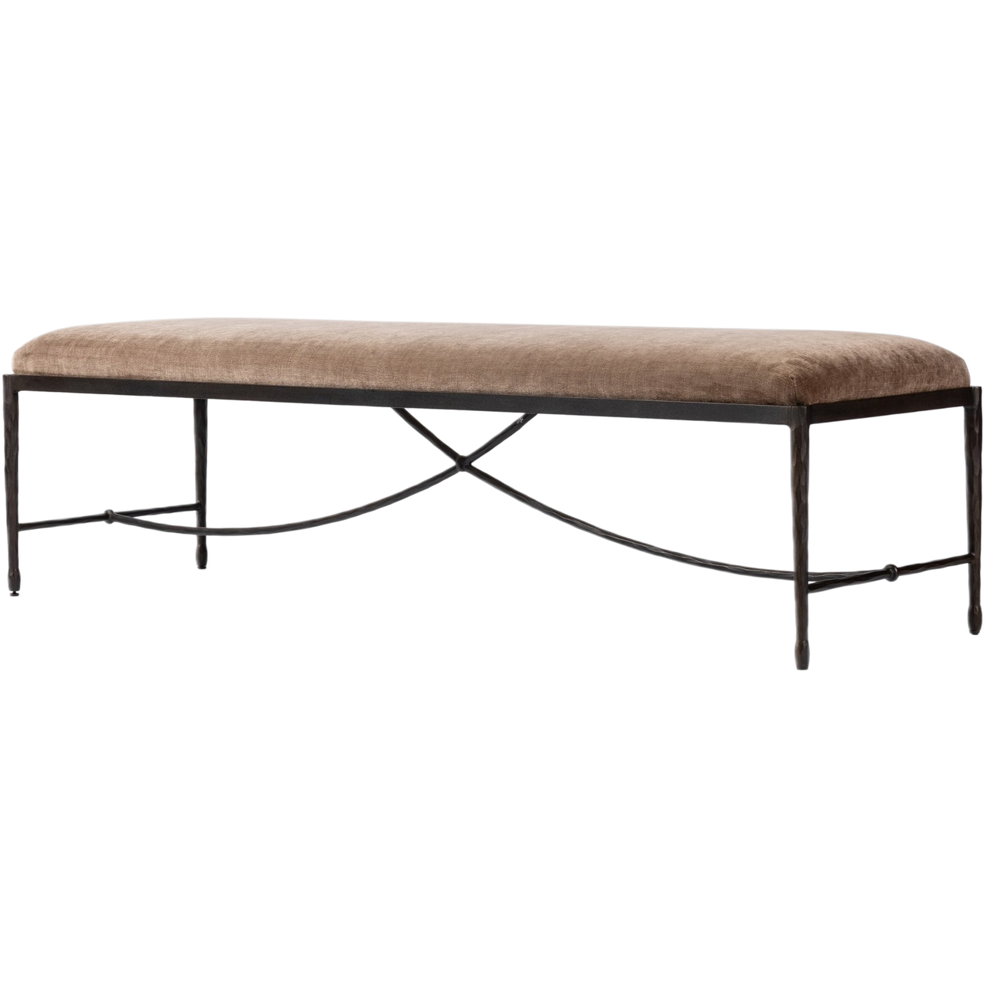 Artrix Chenille Accent Bench, Altair Mushroom