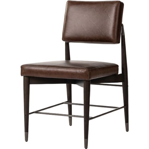 Wilhelmina Leather Dining Chair, Havana Brown