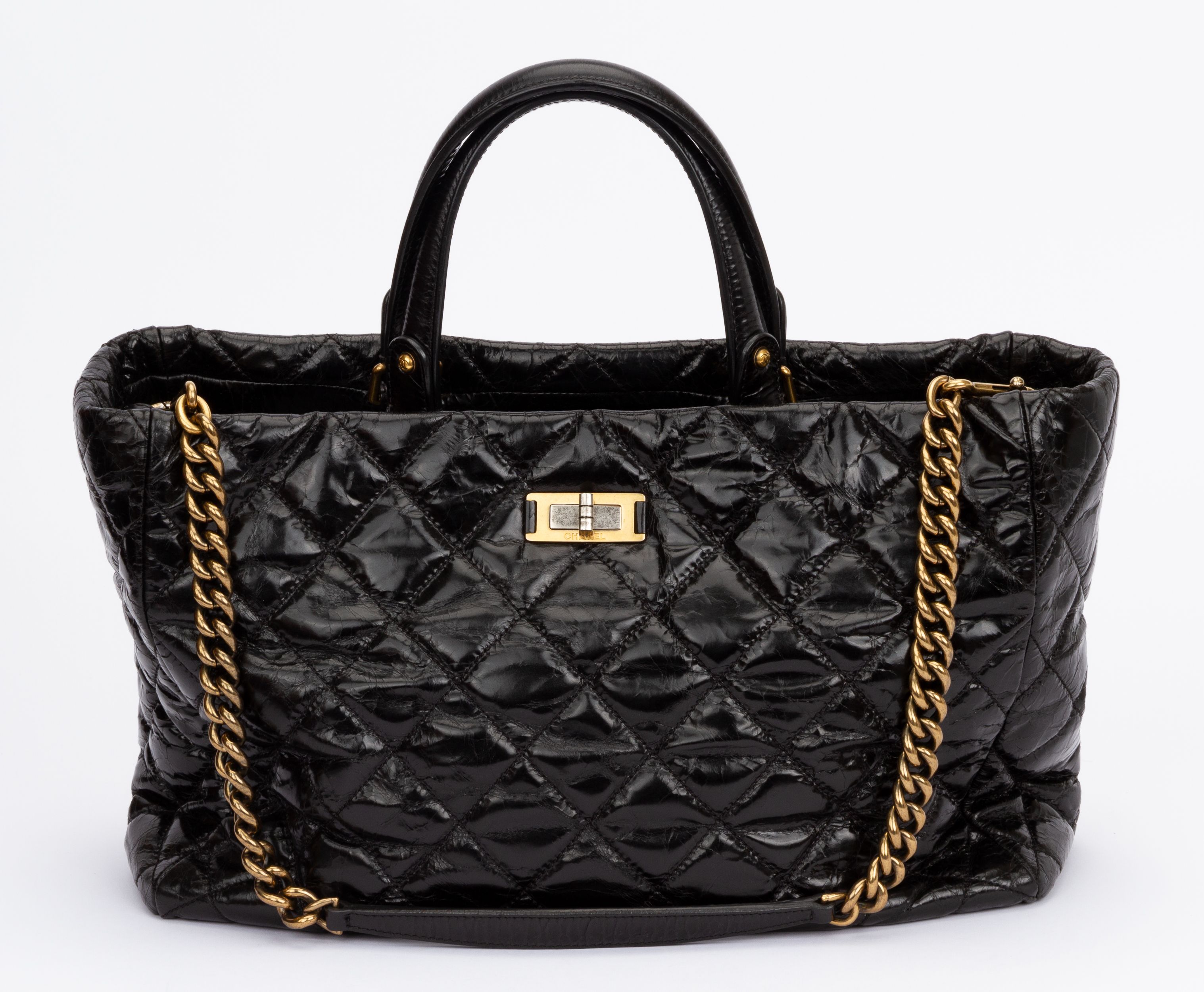 Chane Black Brushed Reissue 2 Way Tote~P77660713