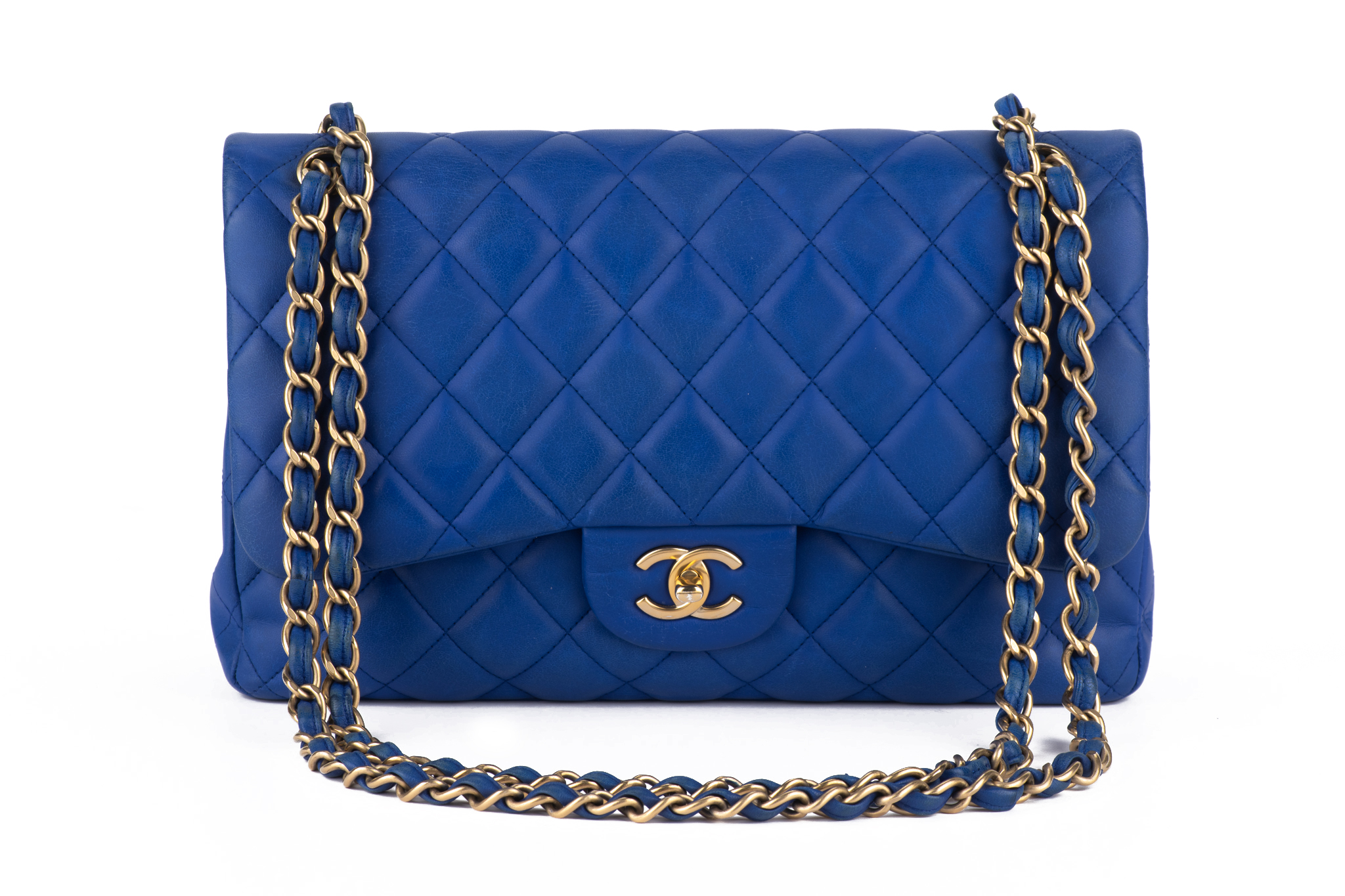 Chanel Jumbo Blue Quilted Double Flap~P77687895