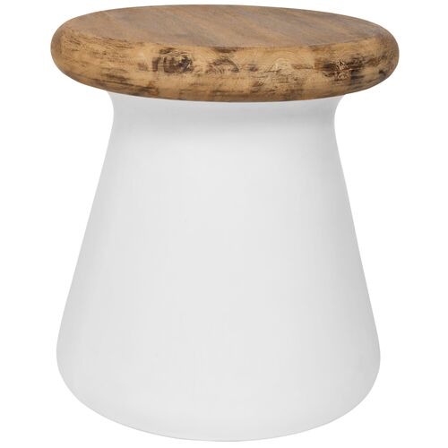 Oshie Outdoor Side Table, Ivory~P47564534