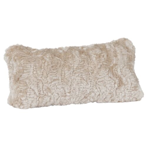 Lily 12x22 Faux Fur Lumbar Pillow, Vintage Lamb~P77618531