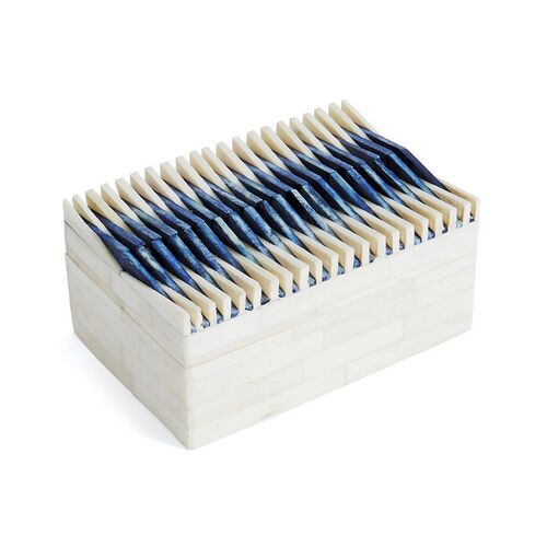 6" Wharton Box, Blue/Ivory~P77433534