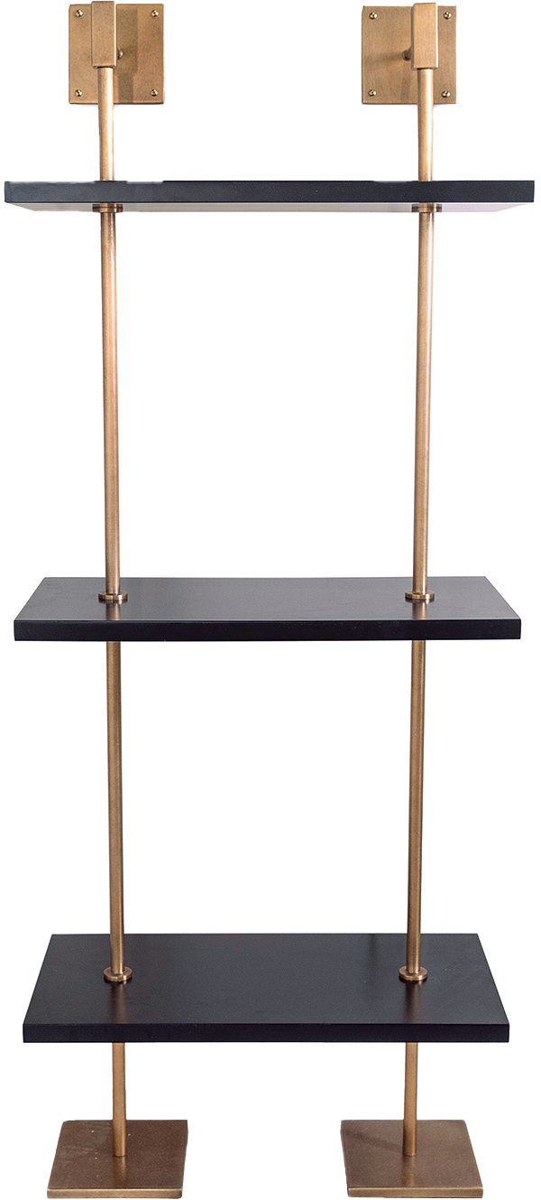 Marais Narrow Wall Shelf, Black/Brass One Kings Lane