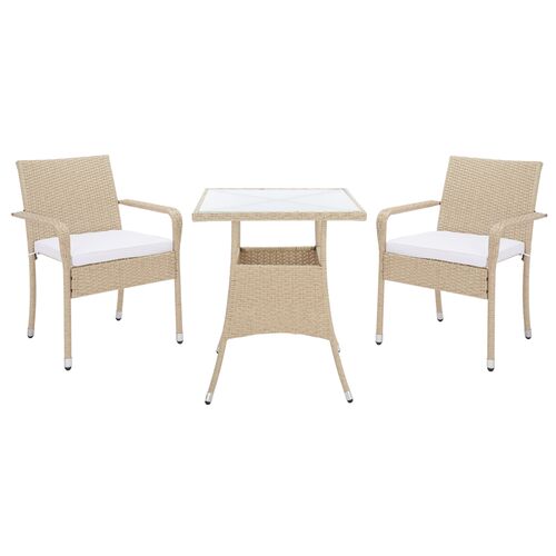 Livia 3-Pc Outdoor Dining Set, Natural/White~P77647820