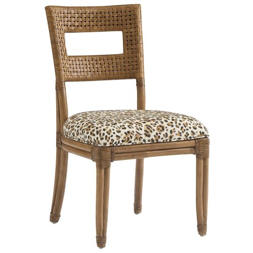 Delano Woven Rattan Side Chair, Animal Skin Delano Woven Rattan Side Chair, Animal Skin