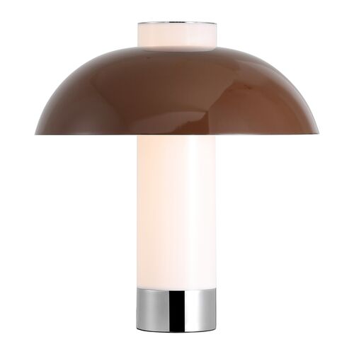 Zylah Table Lamp, Coffee/White