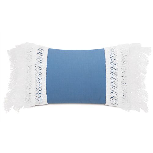 Callie 13x22 Outdoor Lumbar Pillow, Blue/White~P77646569